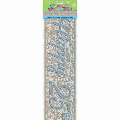 Unique 12Ft 25Th Silver Anniversary Prism Banner from B&Q