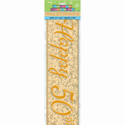 Unique 12Ft 50Th Gold Anniversary Prism Banner from B&Q