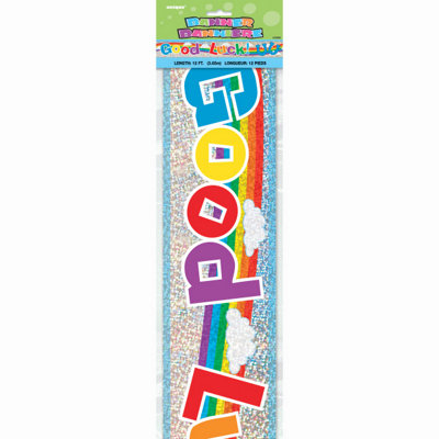 Unique 12Ft Good Luck Prismatic Foil Banner from B&Q