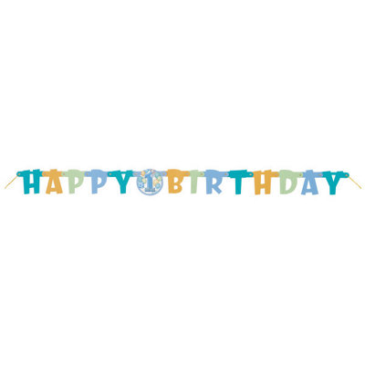 Unique First Birthday Blue Balloons Jointed Banner