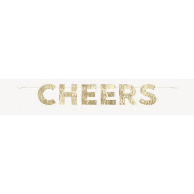 Unique Modern Christmas "cheers" Gold Foil Fringe Letter Banner 4Ft from B&Q