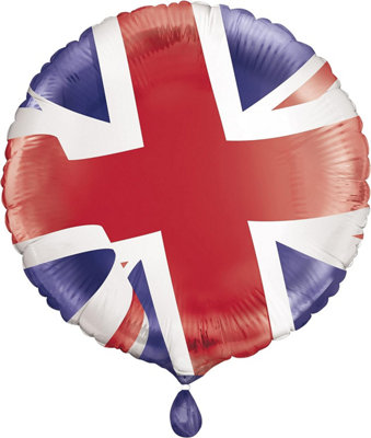 Unique Union Jack Round Foil Balloon 18" from B&Q