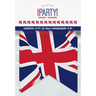 Unique 9Ft Union Jack Plastic Pennant Banner from B&Q