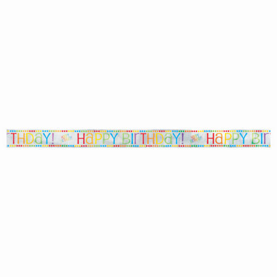 Unique 12Ft Long Fold Foil Rainbow Birthday Banner. from B&Q