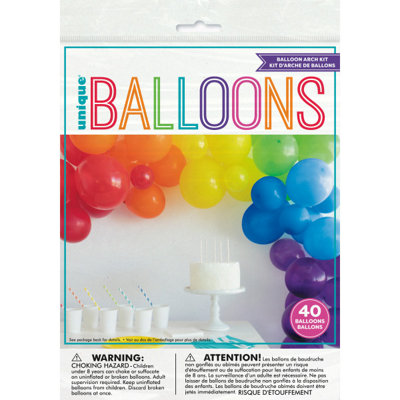 Unique Pack Of 40 Rainbow Latex Balloon Arch Kit from B&Q