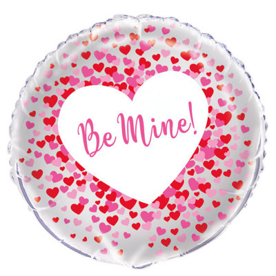 Unique Hearts Be Mine Foil Balloon 18" from B&Q