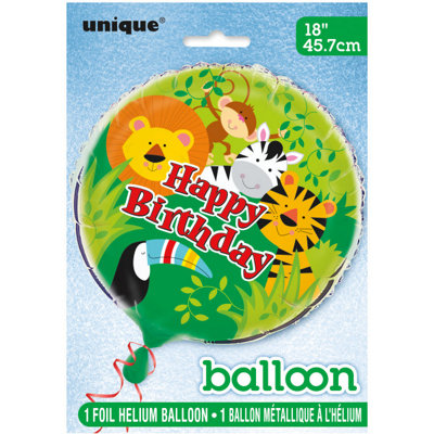 Unique Animal Jungle Round Foil Balloon 18" from B&Q