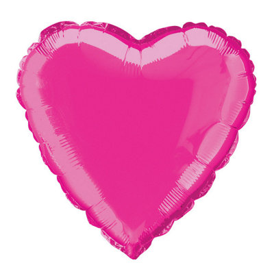 Unique Hot Pink Solid Heart Foil Balloon 18" from B&Q