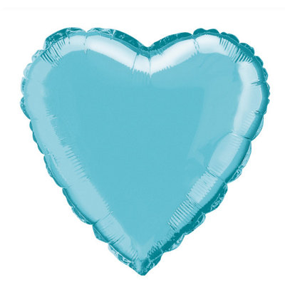 Unique Baby Blue Solid Heart Foil Balloon 18" from B&Q