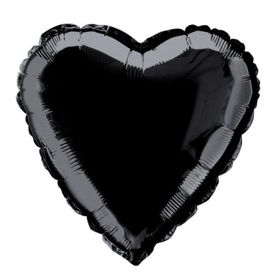 Unique Black Solid Heart Foil Balloon 18" from B&Q