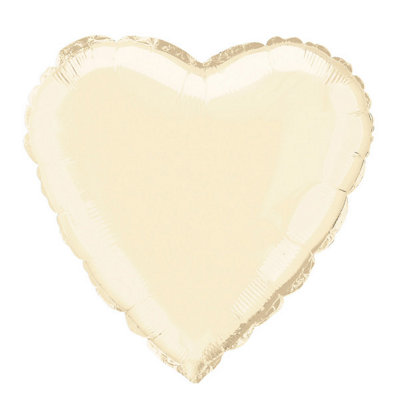 Unique Ivory Solid Heart Foil Balloon 18" from B&Q