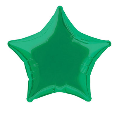 Unique 20" Green Solid Star Foil Balloon from B&Q