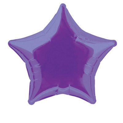 Unique 20" Deep Purple Solid Star Foil Balloon from B&Q