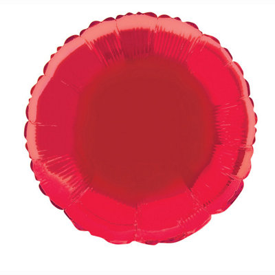 Unique Ruby Red Solid Round Foil Balloon 18" from B&Q