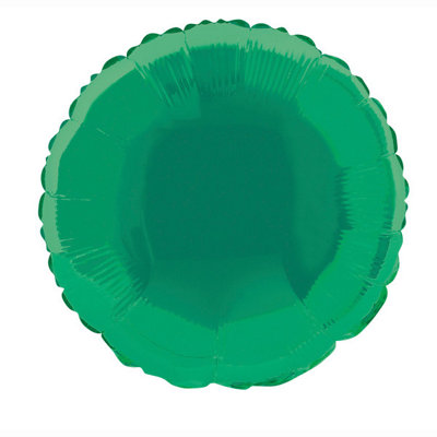 Unique Green Solid Round Foil Balloon 18" from B&Q