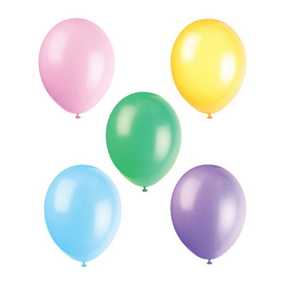 Unique Pack Of 50 Assorted Pastel 12" Premium Latex Balloons from B&Q