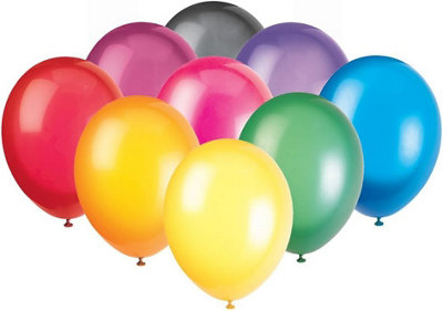 Unique Pack Of 50 Assorted Colours 12" Crystal Premium Latex Balloons from B&Q