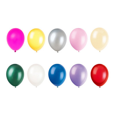 Unique Pack Of 50 Assorted Pastel 12" Pearlized Latex Balloons from B&Q