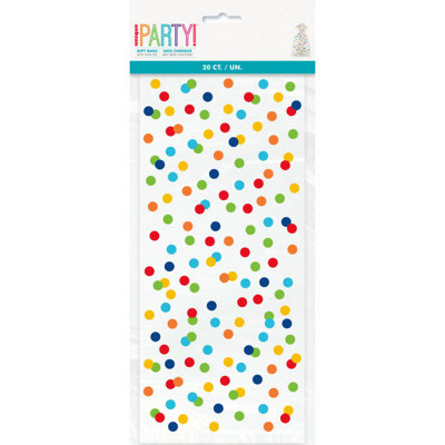Unique Pack Of 20 Rainbow Polka Dots Cellophane Bags from B&Q