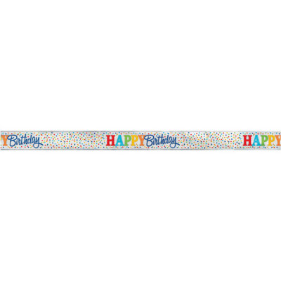 Unique 12Ft Long Fold Foil Rainbow Polka Dots Banner from B&Q