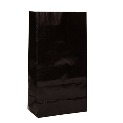 Unique Pack Of 12 Black Paper Party Bags from B&Q