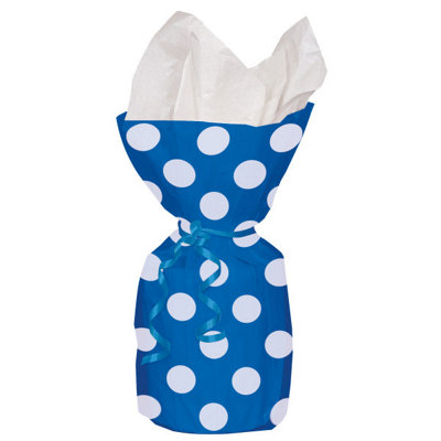 Unique Pack Of 20 Royal Blue Dots Cellophane Bags from B&Q
