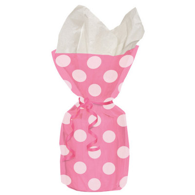 Unique Pack Of 20 Hot Pink Dots Cellophane Bags from B&Q