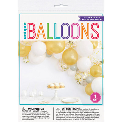 Unique Assorted Solid And Foil Confetti Latex Balloon Arch Kit from B&Q