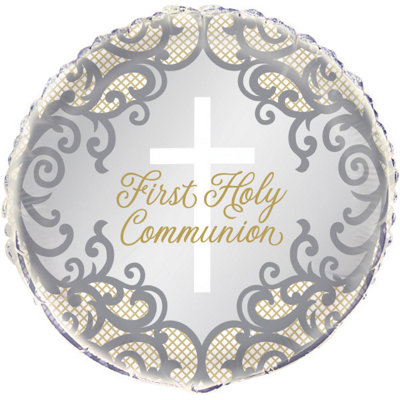 Unique Fancy Gold Cross First Holy Communion Foil Balloon 18" from B&Q