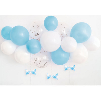 Unique Blue Gingham 1St Birthday Balloon Arch Kit from B&Q