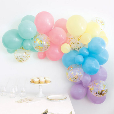 Unique 40 Pieces Assortment Pastel Balloon Arch Kit from B&Q