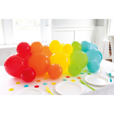 Unique Balloon Garland Table Runner With Confetti Cutouts from B&Q