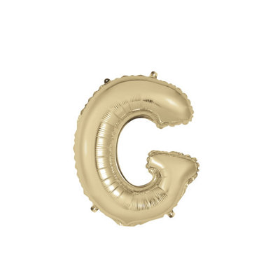 Unique Gold Letter G Shaped Foil Balloon 14" from B&Q