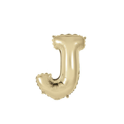 Unique Gold Letter J Shaped Foil Balloon 14" from B&Q