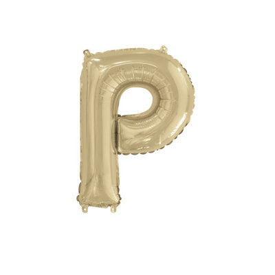 Unique Gold Letter P Shaped Foil Balloon 14" from B&Q