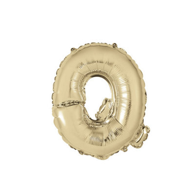 Unique Gold Letter Q Shaped Foil Balloon 14" from B&Q