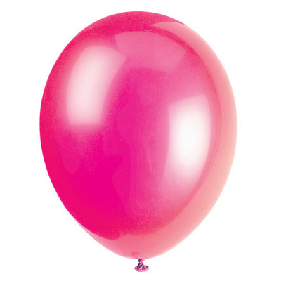 Unique Pack Of 10 Fuchsia 12" Premium Latex Balloons from B&Q