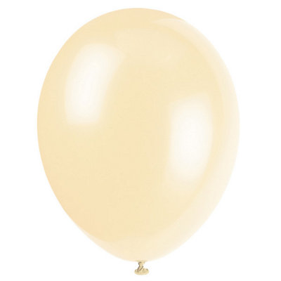 Unique Pack Of 10 Ivory Cream 12" Premium Latex Balloons from B&Q