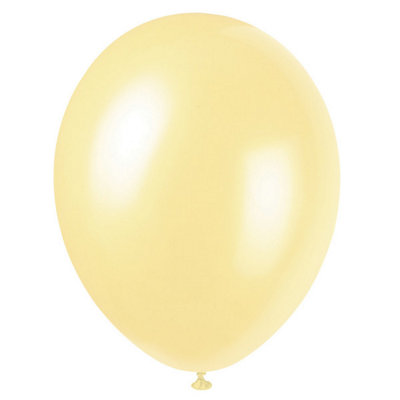 Unique Pack Of 8 Ivory 12" Premium Pearlised Balloons from B&Q