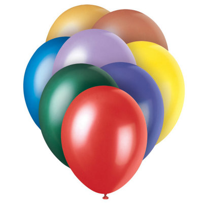 Unique Pack Of 8 Assorted 12" Premium Pearlized Balloons from B&Q