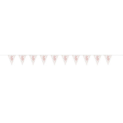 Unique 9Ft Glitz Rose Gold Prismatic Plastic Number 16 Flag Banner from B&Q