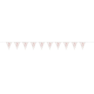 Unique 9Ft Birthday Rose Gold Glitz Number 21 Prism Pennant Banner from B&Q