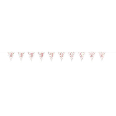 Unique 9Ft Glitz Rose Gold Prismatic Plastic Number 50 Flag Banner from B&Q