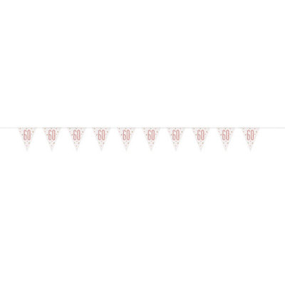 Unique 9Ft Glitz Rose Gold Prismatic Plastic Number 60 Flag Banner from B&Q