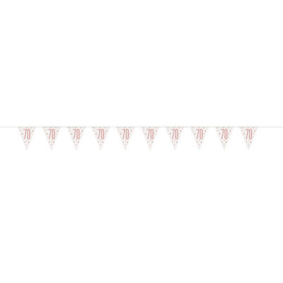Unique 9Ft Glitz Rose Gold Prismatic Plastic Number 70 Flag Banner from B&Q