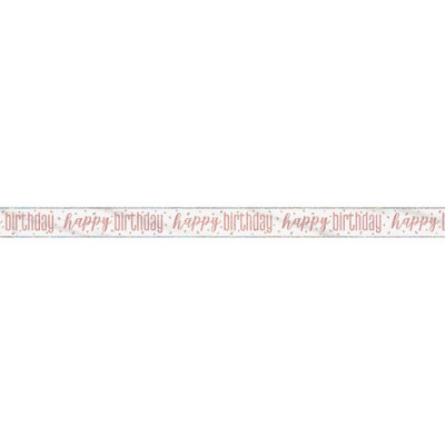 B&Q -  9Ft Glitz Rose Gold Foil Banner "happy Birthday"