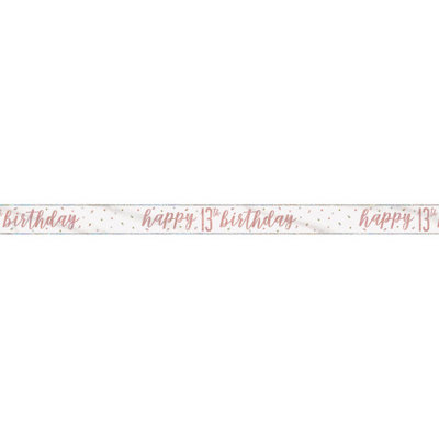 Unique 9Ft Glitz Rose Gold Foil Banner "happy 13Th Birthday" from B&Q