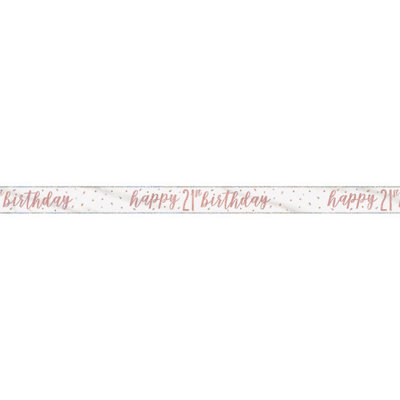 Unique 9Ft Glitz Rose Gold Foil Banner "happy 21St Birthday" from B&Q