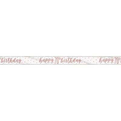 Unique 9Ft Glitz Rose Gold Foil Banner "happy 70Th Birthday" from B&Q
