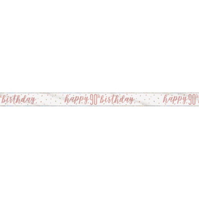 Unique 9Ft Glitz Rose Gold Foil Banner "happy 90Th Birthday" from B&Q